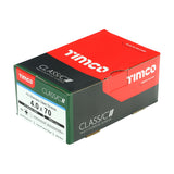 This is an image showing TIMCO Classic Multi-Purpose Screws - PZ - Double Countersunk - A2 Stainless Steel
 - 4.0 x 70 - 200 Pieces Box available from T.H Wiggans Ironmongery in Kendal, quick delivery at discounted prices.