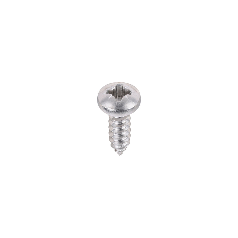 This is an image showing TIMCO Metal Tapping Screws - PZ - Pan - Self-Tapping - A2 Stainless Steel
 - 4.2 x 13 - 200 Pieces Box available from T.H Wiggans Ironmongery in Kendal, quick delivery at discounted prices.