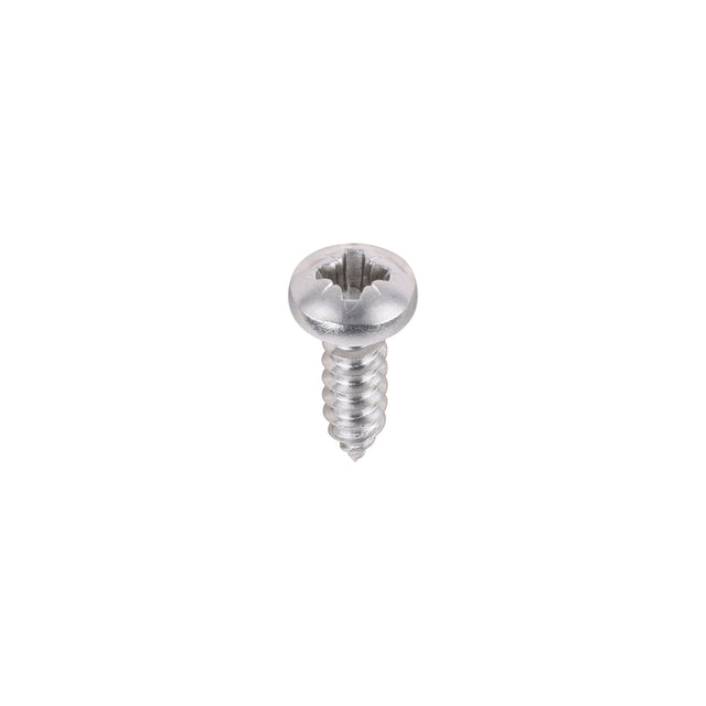 This is an image showing TIMCO Metal Tapping Screws - PZ - Pan - Self-Tapping - A2 Stainless Steel
 - 4.2 x 13 - 200 Pieces Box available from T.H Wiggans Ironmongery in Kendal, quick delivery at discounted prices.