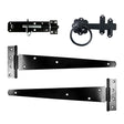 This is an image showing TIMCO Side Gate Kit - Ring Latch - Black - 18" - 1 Each TIMbag available from T.H Wiggans Ironmongery in Kendal, quick delivery at discounted prices.
