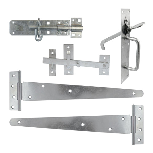 This is an image showing TIMCO Side Gate Kit - Suffolk Latch - Hot Dipped Galvanised - 18" - 1 Each TIMbag available from T.H Wiggans Ironmongery in Kendal, quick delivery at discounted prices.