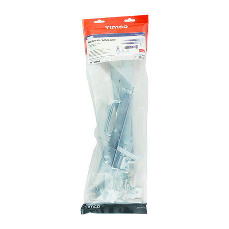 This is an image showing TIMCO Side Gate Kit - Suffolk Latch - Zinc - 18" - 1 Each TIMbag available from T.H Wiggans Ironmongery in Kendal, quick delivery at discounted prices.