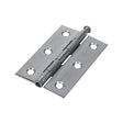 This is an image showing TIMCO Plain Butt Hinge - Loose Pin (1840) - Satin Chrome - 75 x 50 - 2 Pieces TIMpac available from T.H Wiggans Ironmongery in Kendal, quick delivery at discounted prices.