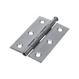 This is an image showing TIMCO Plain Butt Hinge - Loose Pin (1840) - Satin Chrome - 75 x 50 - 2 Pieces Plain Bag available from T.H Wiggans Ironmongery in Kendal, quick delivery at discounted prices.