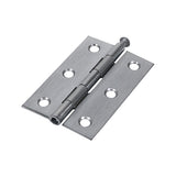 This is an image showing TIMCO Plain Butt Hinge - Loose Pin (1840) - Satin Chrome - 75 x 50 - 2 Pieces Plain Bag available from T.H Wiggans Ironmongery in Kendal, quick delivery at discounted prices.
