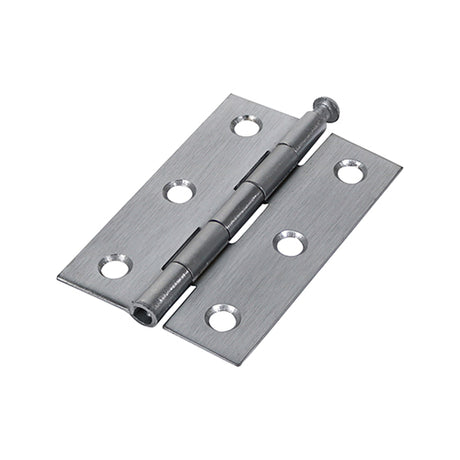 This is an image showing TIMCO Plain Butt Hinge - Loose Pin (1840) - Satin Chrome - 75 x 50 - 2 Pieces Plain Bag available from T.H Wiggans Ironmongery in Kendal, quick delivery at discounted prices.
