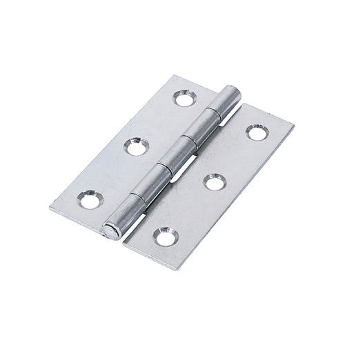 This is an image showing TIMCO Narrow Plain Butt Hinge (5050) - Zinc - 75 x 48 - 2 Pieces Plain Bag available from T.H Wiggans Ironmongery in Kendal, quick delivery at discounted prices.
