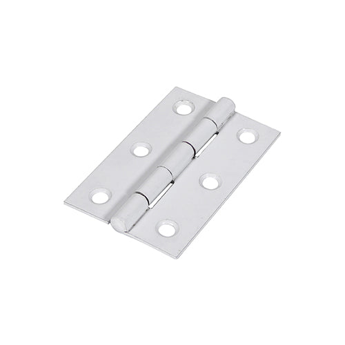 This is an image showing TIMCO Plain Butt Hinge - Fixed Pin (1838) - White - 75 x 50 - 2 Pieces Plain Bag available from T.H Wiggans Ironmongery in Kendal, quick delivery at discounted prices.