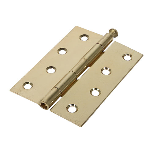 This is an image showing TIMCO Plain Butt Hinge - Loose Pin (1840) - Electro Brass - 100 x 71 - 2 Pieces Plain Bag available from T.H Wiggans Ironmongery in Kendal, quick delivery at discounted prices.