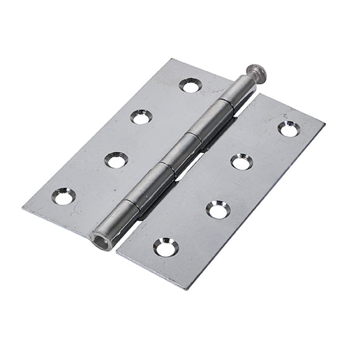 This is an image showing TIMCO Plain Butt Hinge - Loose Pin (1840) - Polished Chrome - 100 x 71 - 2 Pieces Plain Bag available from T.H Wiggans Ironmongery in Kendal, quick delivery at discounted prices.