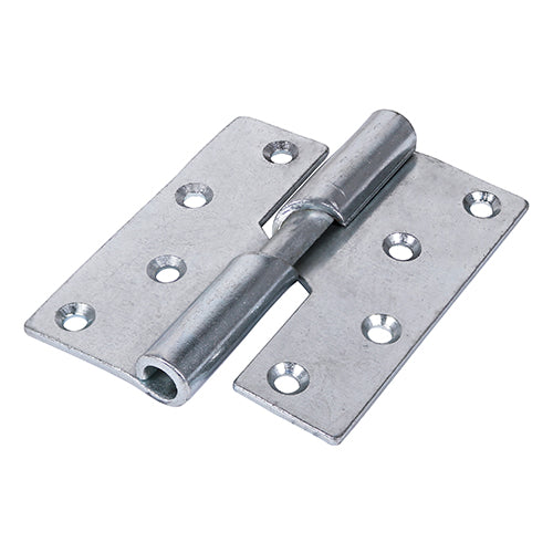 This is an image showing TIMCO Rising Butt Hinge (466) - Left Hand - Zinc - 100 x 86 - 2 Pieces Plain Bag available from T.H Wiggans Ironmongery in Kendal, quick delivery at discounted prices.