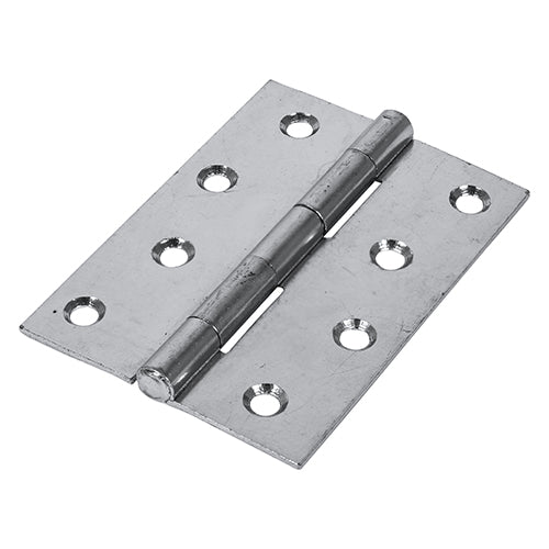 This is an image showing TIMCO Plain Butt Hinge - Fixed Pin (1838) - Zinc - 100 x 70 - 2 Pieces TIMbag available from T.H Wiggans Ironmongery in Kendal, quick delivery at discounted prices.