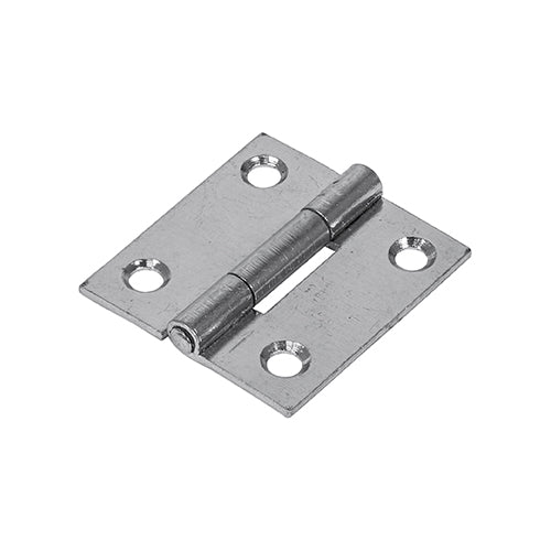 This is an image showing TIMCO Plain Butt Hinge - Fixed Pin (1838) - Zinc - 38 x 34 - 2 Pieces TIMpac available from T.H Wiggans Ironmongery in Kendal, quick delivery at discounted prices.