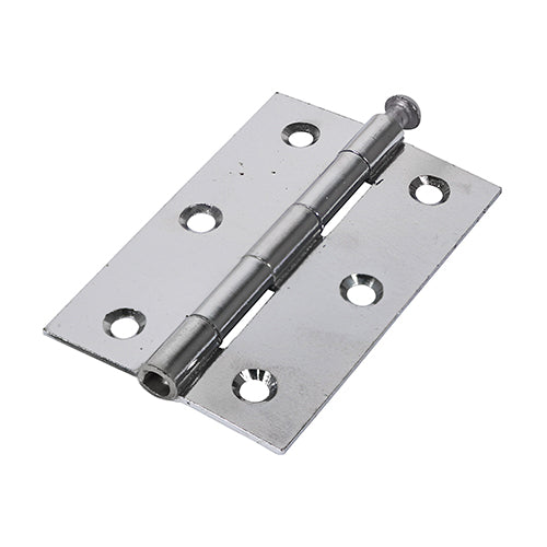 This is an image showing TIMCO Plain Butt Hinge - Loose Pin (1840) - Polished Chrome - 90 x 60 - 2 Pieces Plain Bag available from T.H Wiggans Ironmongery in Kendal, quick delivery at discounted prices.