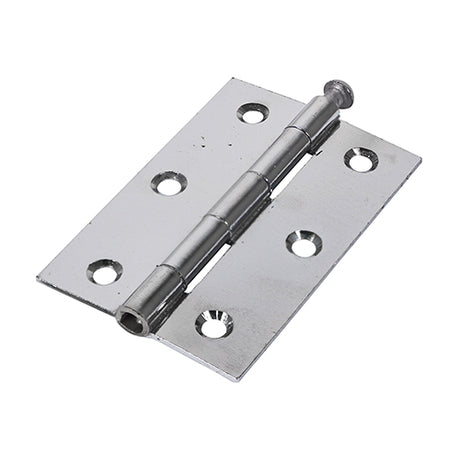 This is an image showing TIMCO Plain Butt Hinge - Loose Pin (1840) - Polished Chrome - 90 x 60 - 2 Pieces Plain Bag available from T.H Wiggans Ironmongery in Kendal, quick delivery at discounted prices.