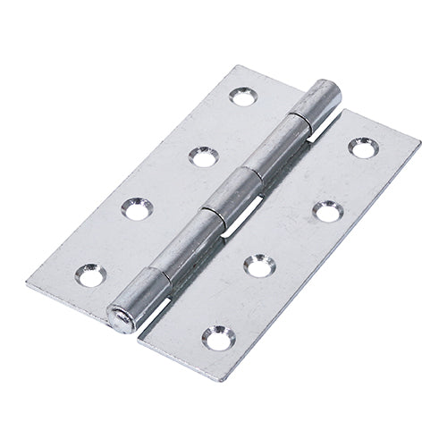 This is an image showing TIMCO Narrow Plain Butt Hinge (5050) - Zinc - 100 x 58 - 2 Pieces Plain Bag available from T.H Wiggans Ironmongery in Kendal, quick delivery at discounted prices.