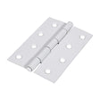 This is an image showing TIMCO Plain Butt Hinge - Fixed Pin (1838) - White - 100 x 70 - 2 Pieces Plain Bag available from T.H Wiggans Ironmongery in Kendal, quick delivery at discounted prices.