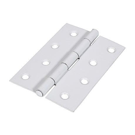 This is an image showing TIMCO Plain Butt Hinge - Fixed Pin (1838) - White - 100 x 70 - 2 Pieces Plain Bag available from T.H Wiggans Ironmongery in Kendal, quick delivery at discounted prices.