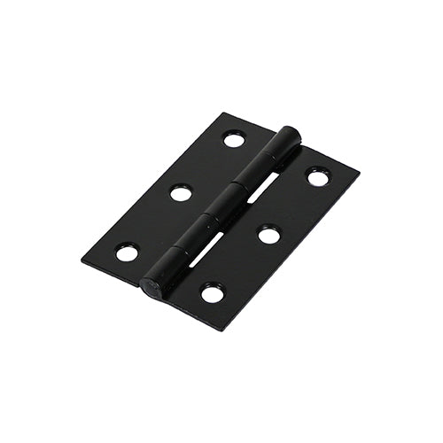 This is an image showing TIMCO Plain Butt Hinge - Fixed Pin (1838) - Black - 75 x 50 - 2 Pieces TIMpac available from T.H Wiggans Ironmongery in Kendal, quick delivery at discounted prices.