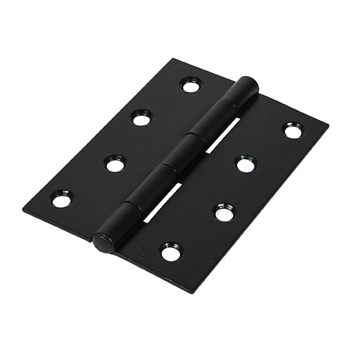 This is an image showing TIMCO Plain Butt Hinge - Fixed Pin (1838) - Black - 100 x 70 - 2 Pieces TIMbag available from T.H Wiggans Ironmongery in Kendal, quick delivery at discounted prices.