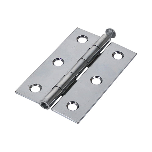 This is an image showing TIMCO Plain Butt Hinge - Loose Pin (1840) - Polished Chrome - 75 x 50 - 2 Pieces TIMpac available from T.H Wiggans Ironmongery in Kendal, quick delivery at discounted prices.