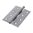 This is an image showing TIMCO Plain Butt Hinge - Loose Pin (1840) - Satin Chrome - 100 x 71 - 2 Pieces Plain Bag available from T.H Wiggans Ironmongery in Kendal, quick delivery at discounted prices.