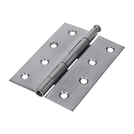 This is an image showing TIMCO Plain Butt Hinge - Loose Pin (1840) - Satin Chrome - 100 x 71 - 2 Pieces Plain Bag available from T.H Wiggans Ironmongery in Kendal, quick delivery at discounted prices.