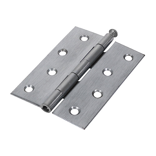 This is an image showing TIMCO Plain Butt Hinge - Loose Pin (1840) - Satin Chrome - 100 x 71 - 2 Pieces Plain Bag available from T.H Wiggans Ironmongery in Kendal, quick delivery at discounted prices.