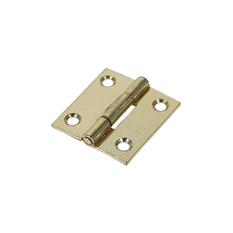 This is an image showing TIMCO Plain Butt Hinge - Fixed Pin (1838) - Electro Brass - 38 x 34 - 2 Pieces Plain Bag available from T.H Wiggans Ironmongery in Kendal, quick delivery at discounted prices.