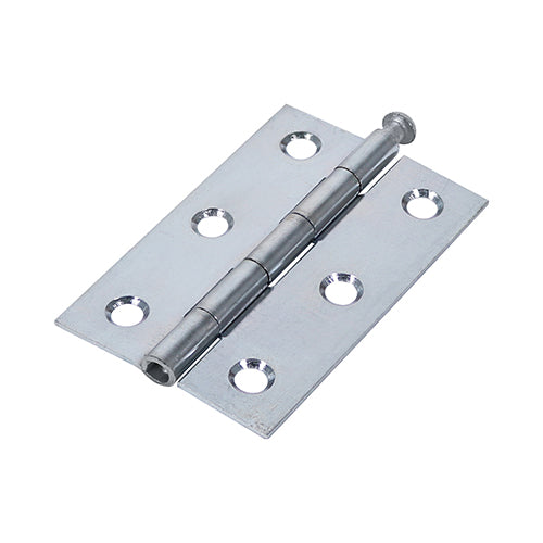 This is an image showing TIMCO Plain Butt Hinge - Loose Pin (1840) - Zinc - 75 x 50 - 2 Pieces TIMpac available from T.H Wiggans Ironmongery in Kendal, quick delivery at discounted prices.
