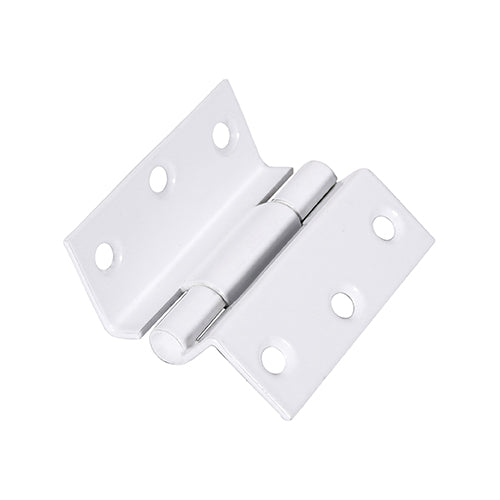 This is an image showing TIMCO Stormproof Hinge (1951) - White - 63 x 58 - 2 Pieces Plain Bag available from T.H Wiggans Ironmongery in Kendal, quick delivery at discounted prices.