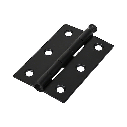 This is an image showing TIMCO Plain Butt Hinge - Loose Pin (1840) - Black - 75 x 50 - 2 Pieces Plain Bag available from T.H Wiggans Ironmongery in Kendal, quick delivery at discounted prices.