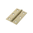 This is an image showing TIMCO Plain Butt Hinge - Fixed Pin (1838) - Electro Brass - 75 x 50 - 2 Pieces TIMpac available from T.H Wiggans Ironmongery in Kendal, quick delivery at discounted prices.