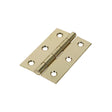 This is an image showing TIMCO Plain Butt Hinge - Fixed Pin (1838) - Electro Brass - 75 x 50 - 2 Pieces Plain Bag available from T.H Wiggans Ironmongery in Kendal, quick delivery at discounted prices.