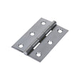 This is an image showing TIMCO Plain Butt Hinge - Fixed Pin (1838) - Satin Chrome - 75 x 50 - 2 Pieces Plain Bag available from T.H Wiggans Ironmongery in Kendal, quick delivery at discounted prices.