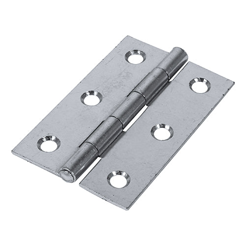 This is an image showing TIMCO Plain Butt Hinge - Fixed Pin (1838) - Zinc - 75 x 50 - 2 Pieces TIMpac available from T.H Wiggans Ironmongery in Kendal, quick delivery at discounted prices.