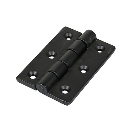 This is an image showing TIMCO Cast Iron Butt Hinge (200) - Black - 75 x 50 - 2 Pieces Plain Bag available from T.H Wiggans Ironmongery in Kendal, quick delivery at discounted prices.