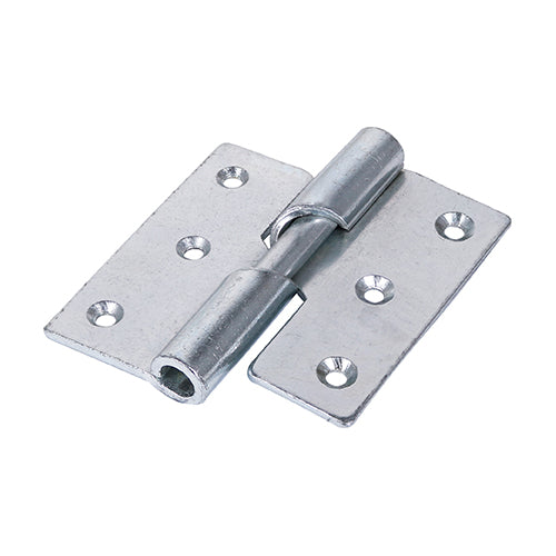 This is an image showing TIMCO Rising Butt Hinge (466) - Left Hand - Zinc - 75 x 72 - 2 Pieces Plain Bag available from T.H Wiggans Ironmongery in Kendal, quick delivery at discounted prices.