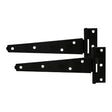This is an image showing TIMCO Pair of Light Tee Hinges - Black - 12" - 1 Each Plain Bag available from T.H Wiggans Ironmongery in Kendal, quick delivery at discounted prices.