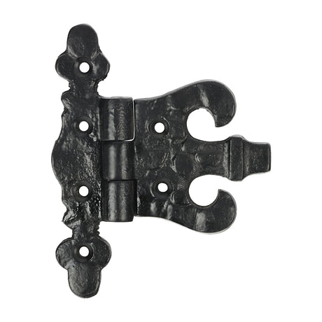 This is an image showing TIMCO Pair of Unequal Hinges - Antique Black - 85mm - 2 Pieces Bag available from T.H Wiggans Ironmongery in Kendal, quick delivery at discounted prices.
