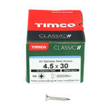 This is an image showing TIMCO Classic Multi-Purpose Screws - PZ - Double Countersunk - A2 Stainless Steel
 - 4.5 x 30 - 200 Pieces Box available from T.H Wiggans Ironmongery in Kendal, quick delivery at discounted prices.