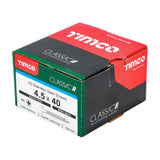 This is an image showing TIMCO Classic Multi-Purpose Screws - PZ - Double Countersunk - A2 Stainless Steel
 - 4.5 x 40 - 200 Pieces Box available from T.H Wiggans Ironmongery in Kendal, quick delivery at discounted prices.