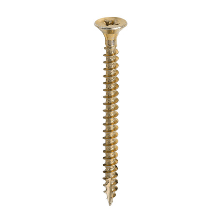 This is an image showing TIMCO Classic Multi-Purpose Screws - PZ - Double Countersunk - Yellow - 4.5 x 55 - 200 Pieces Box available from T.H Wiggans Ironmongery in Kendal, quick delivery at discounted prices.