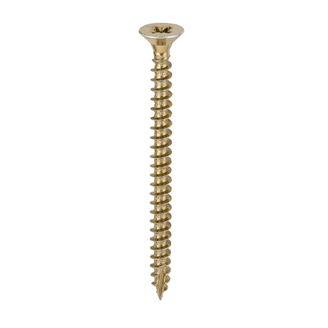 This is an image showing TIMCO Classic Multi-Purpose Screws - PZ - Double Countersunk - Yellow - 4.5 x 60 - 200 Pieces Box available from T.H Wiggans Ironmongery in Kendal, quick delivery at discounted prices.