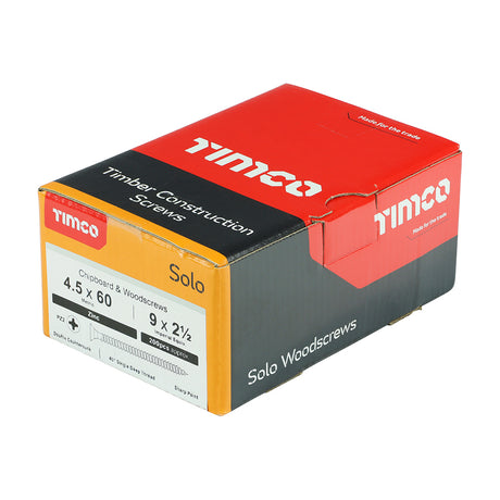 This is an image showing TIMCO Solo Chipboard & Woodscrews - PZ - Double Countersunk - Zinc - 4.5 x 60 - 200 Pieces Box available from T.H Wiggans Ironmongery in Kendal, quick delivery at discounted prices.