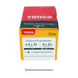 This is an image showing TIMCO Solo Chipboard & Woodscrews - PZ - Double Countersunk - Zinc - 4.5 x 70 - 200 Pieces Box available from T.H Wiggans Ironmongery in Kendal, quick delivery at discounted prices.