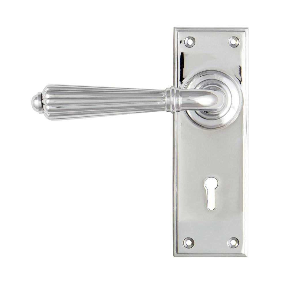 This is an image of From The Anvil - Polished Chrome Hinton Lever Lock Set available to order from T.H Wiggans Architectural Ironmongery in Kendal, quick delivery and discounted prices.