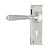 This is an image of From The Anvil - Polished Chrome Hinton Lever Lock Set available to order from T.H Wiggans Architectural Ironmongery in Kendal, quick delivery and discounted prices.