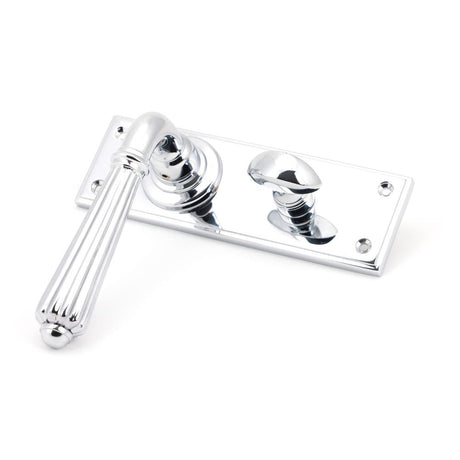 This is an image showing From The Anvil - Polished Chrome Hinton Lever Bathroom Set available from trade door handles, quick delivery and discounted prices