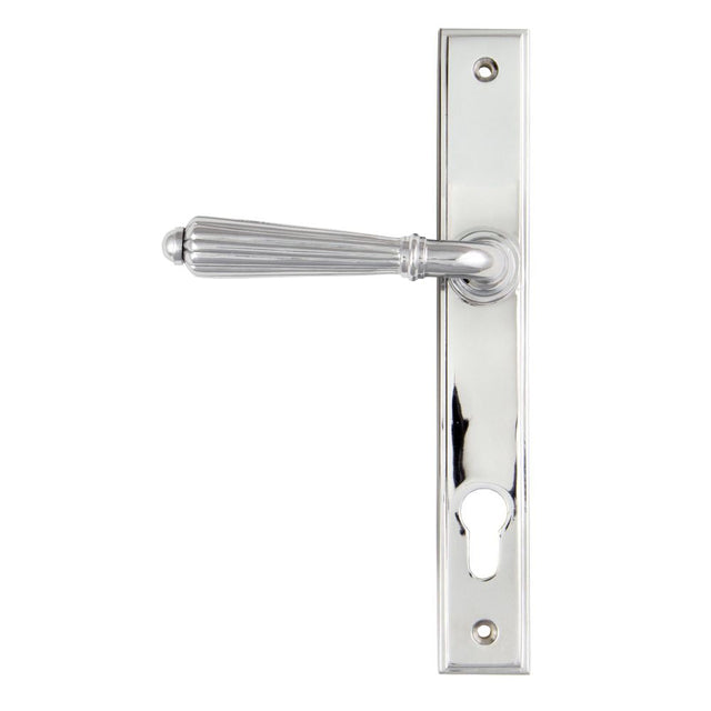 This is an image of From The Anvil - Polished Chrome Hinton Slimline Lever Espag. Lock Set available to order from T.H Wiggans Architectural Ironmongery in Kendal, quick delivery and discounted prices.